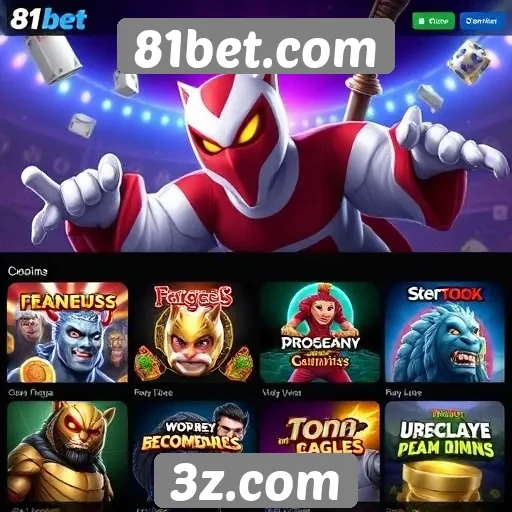 Variedade de jogos disponíveis na 81bet.com